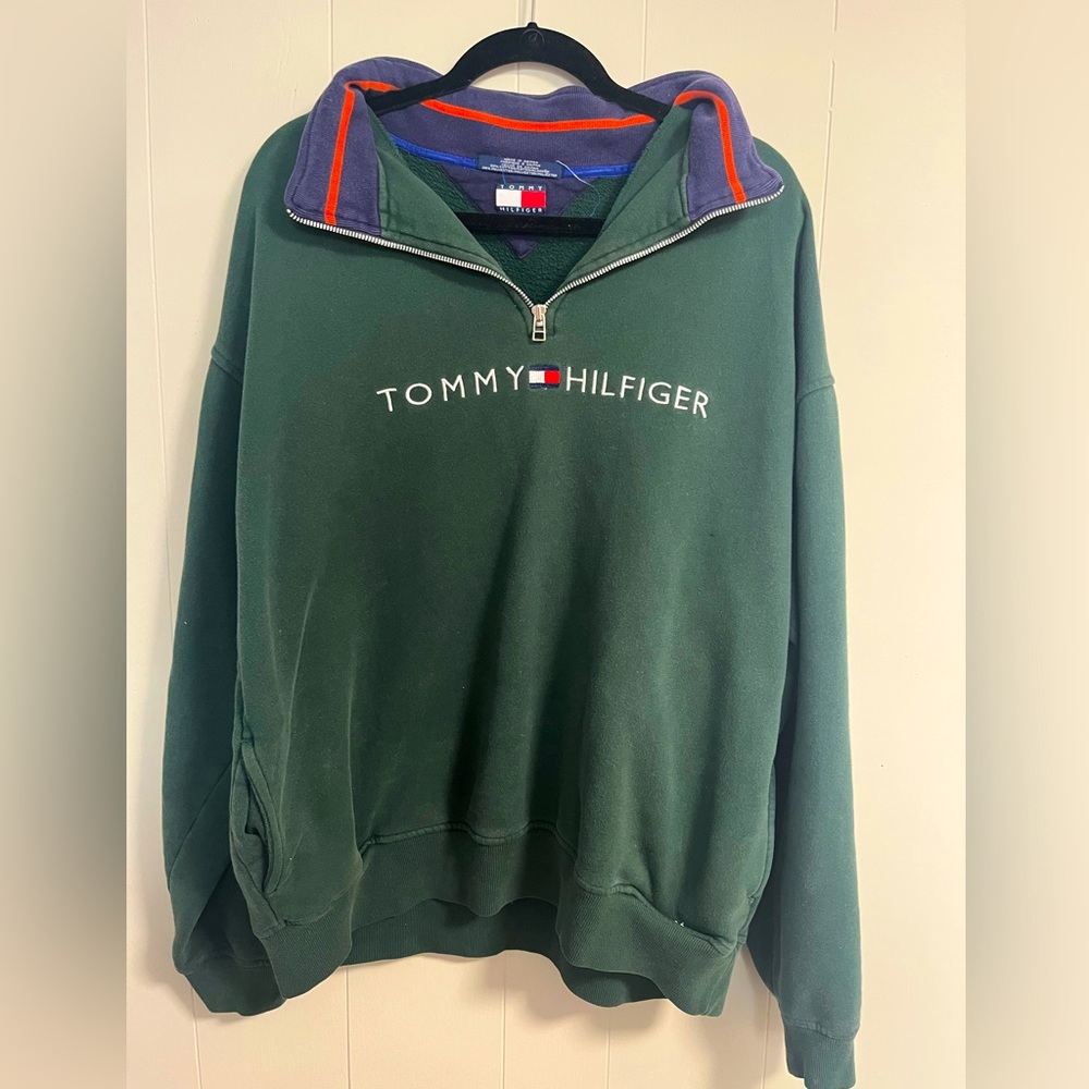 Vintage Tommy Hilfiger Quarter Zip Pullover XL